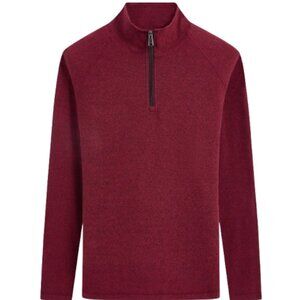 Bugatchi Men's Quarter-Zip Knit Sweater Pullover XXL Cabernet NWT